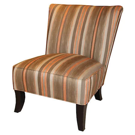 Contemporary Armless Accent Chair with High Wood Legs